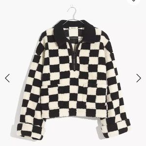 Madewell Sherpa Popover in Checkerboard